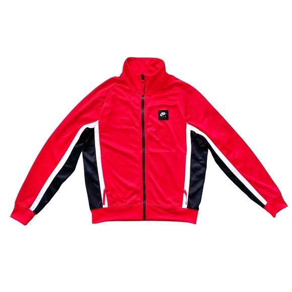 Nike Air Logo Full-Zip Track Jacket BV5154-657 Red Athleisure Men Size S - Picture 1 of 8